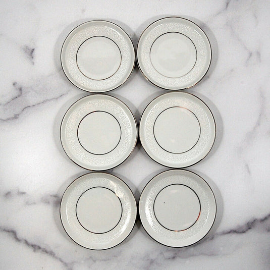 Crown Victoria Lovelace Collection Japan Set of 6 Saucer for Tea Cup