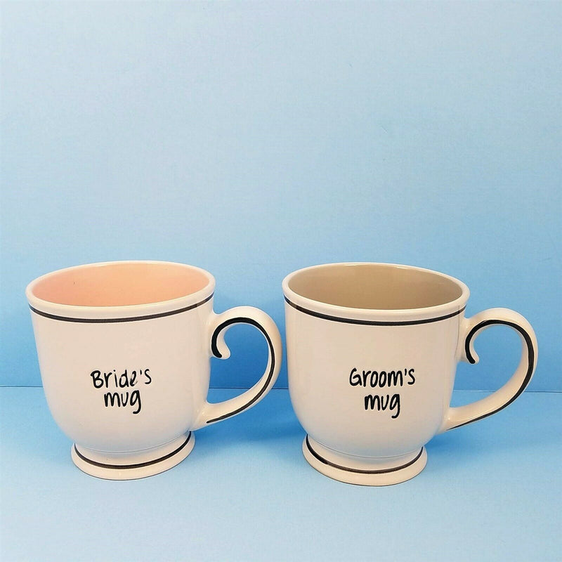 Load image into Gallery viewer, Wedding Bride Groom Party Set of 2 17oz Coffee Mugs Cups by Blue Sky Spectrum
