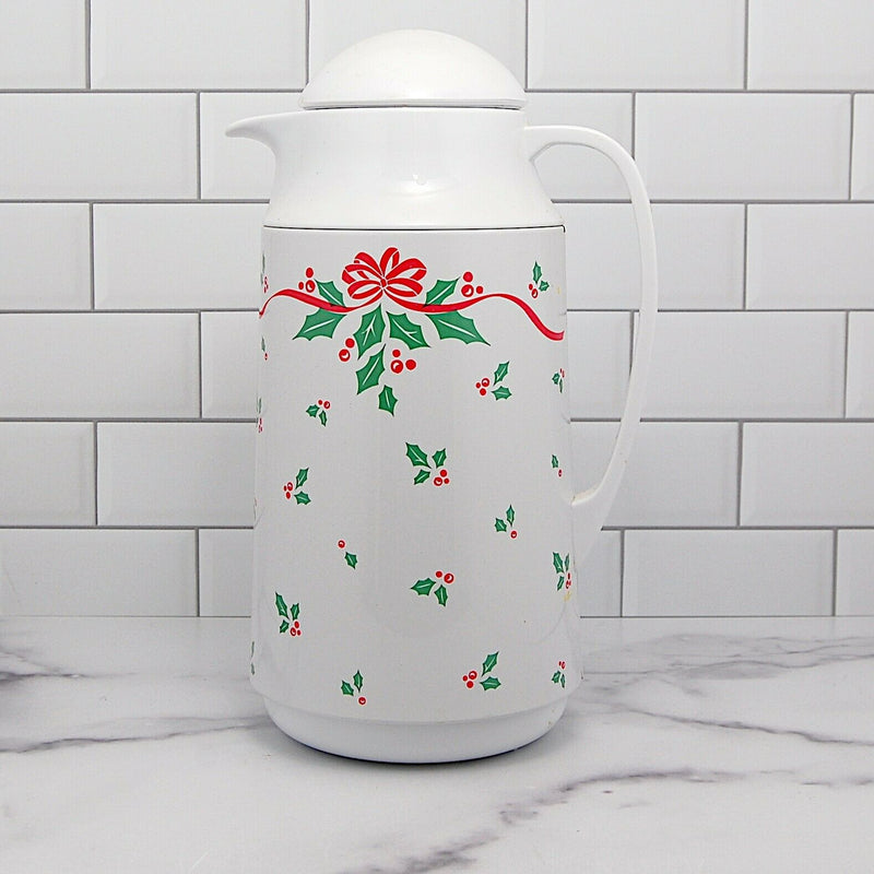 Load image into Gallery viewer, Corelle Corning Thermos Carafe Winter Red Holly Green Band Pitcher 9 1/2&quot; (24cm)
