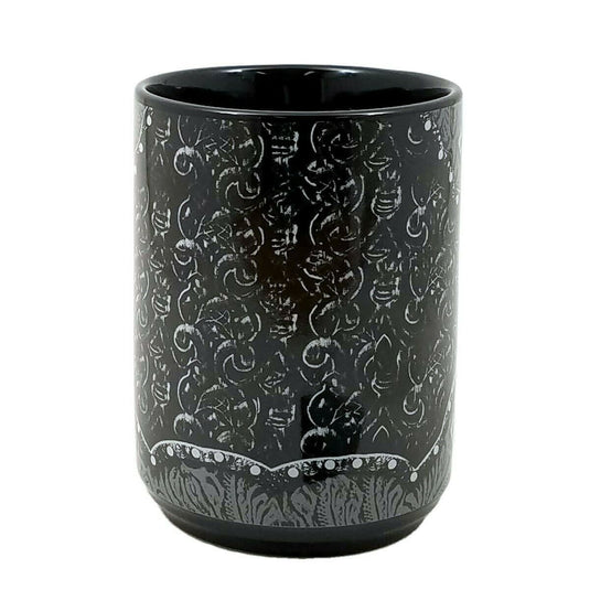Western Moments Cowboy Cowgirl Coffee Mug Ceramic Tooled Cross Black 16oz New