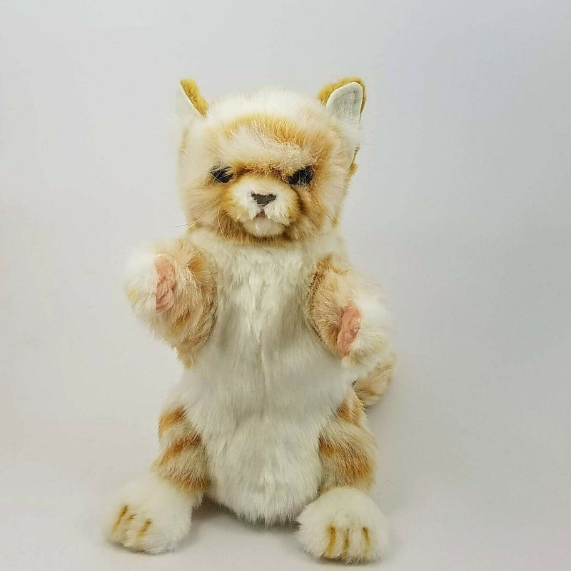 Load image into Gallery viewer, Ginger Cat Hand Puppet Full Body Doll Hansa Realistic Look Animal Learning Toy
