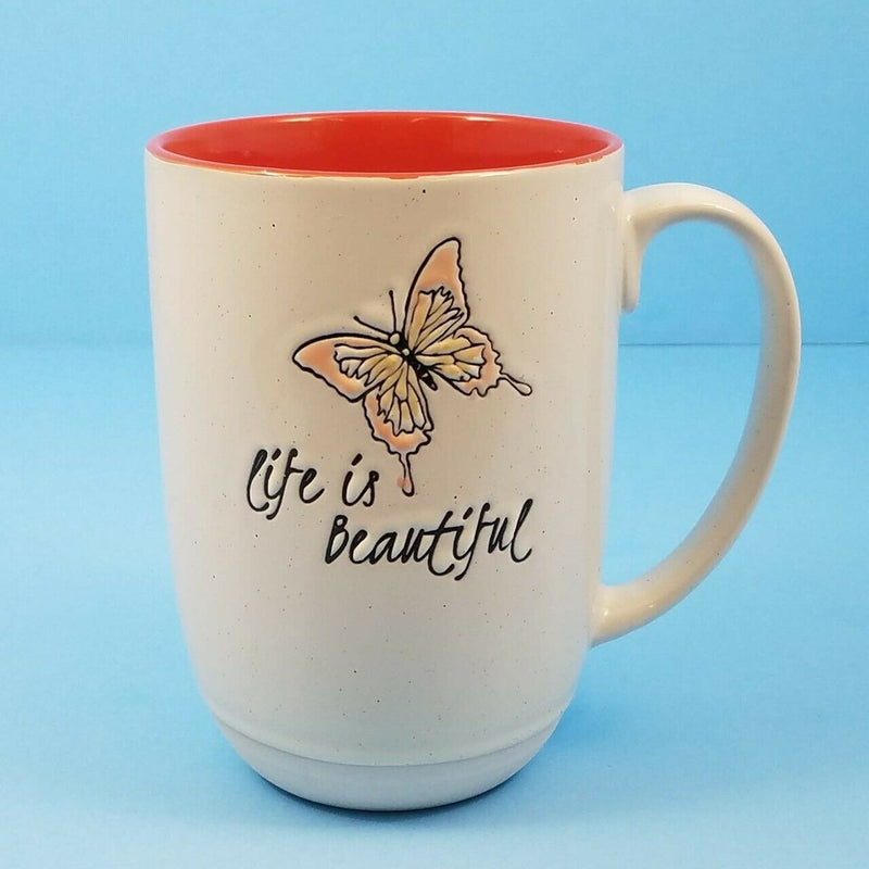 Load image into Gallery viewer, Butterfly Breeze Series Coffee Mug Cup Blue Sky Spectrum 16oz Your Choice Saying
