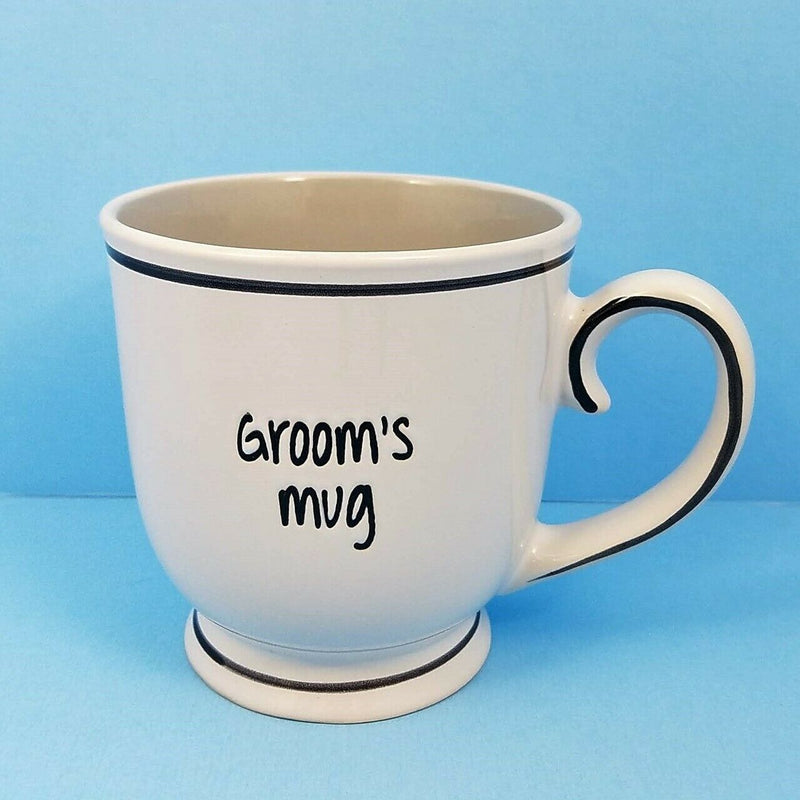 Load image into Gallery viewer, Wedding Bride Groom Party Set of 2 17oz Coffee Mugs Cups by Blue Sky Spectrum
