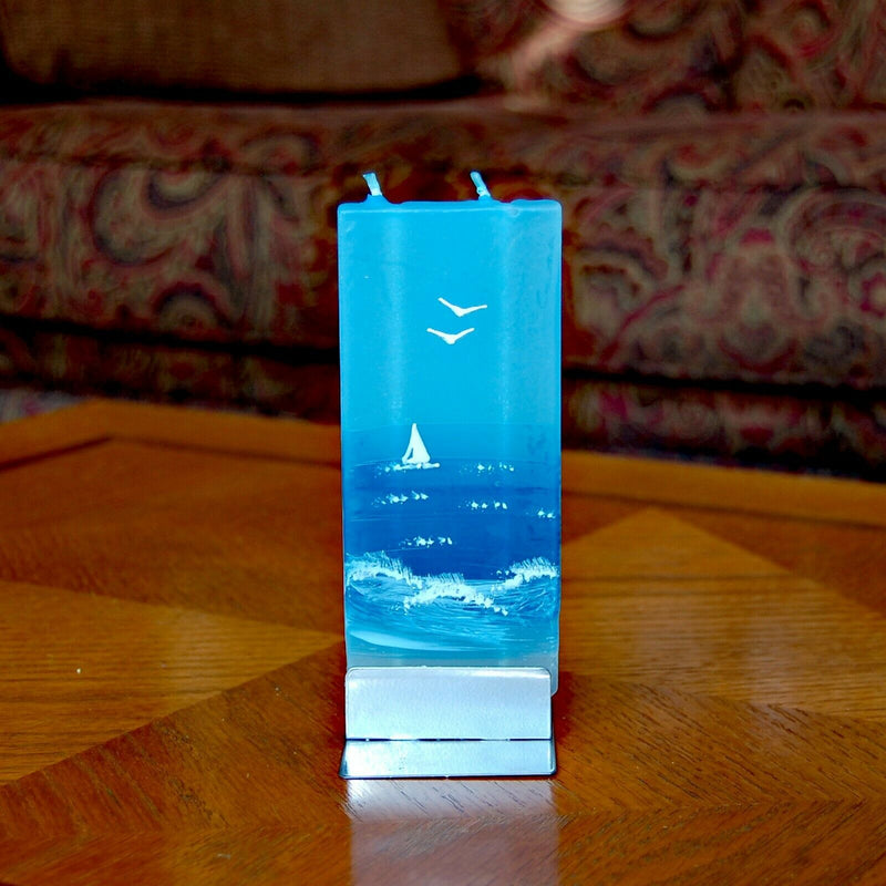 Load image into Gallery viewer, Ocean Sailing  Flaytz Twin Wick Thin Flat Candle
