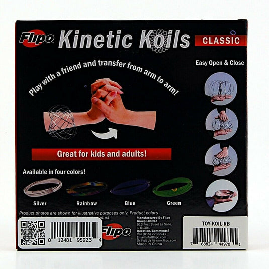 Kinetic Koils Spring Flow Ring Multi Sensory by Flipo Interactive Fun - Rainbow