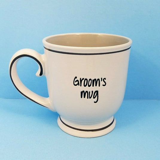 Wedding Bride Groom Party Set of 2 17oz Coffee Mugs Cups by Blue Sky Spectrum
