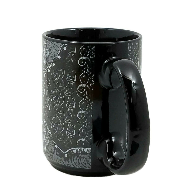 Load image into Gallery viewer, Western Moments Cowboy Cowgirl Coffee Mug Ceramic Tooled Cross Black 16oz New

