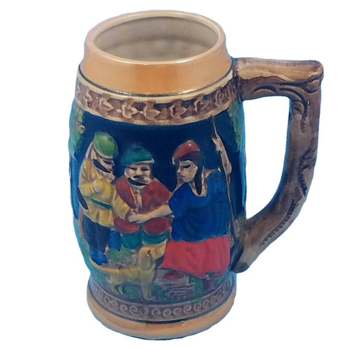 Ceramic German Beer Stein Hand Painted Luster Lustre Ware Made In Japan Vintage