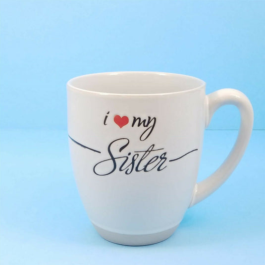 I Love Sister Coffee Cup Mug or Pen Holder White 17oz by Blue Sky 483ml