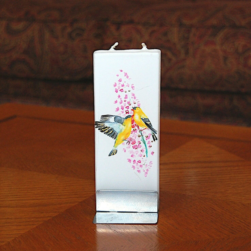 Load image into Gallery viewer, American Finches  Flaytz Twin Wick Thin Flat Candle
