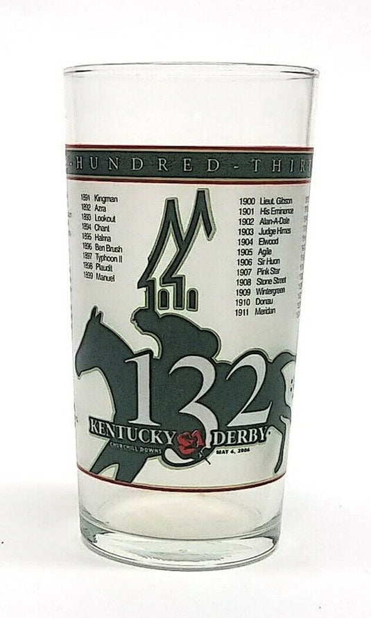 2006 132th Kentucky Derby Mint Julep Beverage Drinking Glass Winner was Barbaro