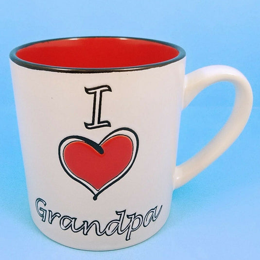 Coffee Mug I Love Grandpa Ceramic Beverage Cup 21oz Spectrum Pen Pencil Holder