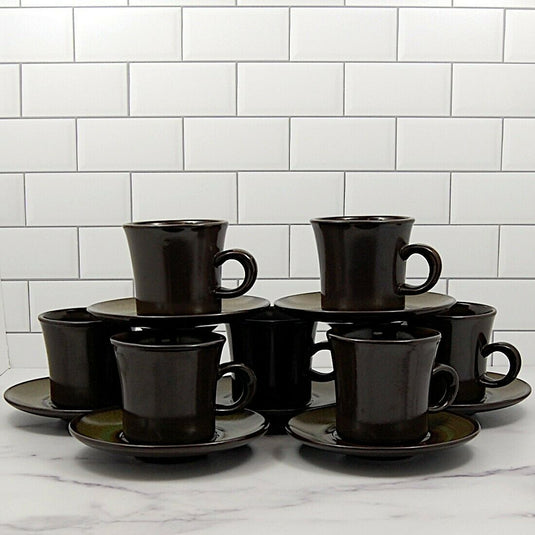 Franciscan Madeira Brown Set of 7 Tea Cups & Saucers Dinnerware 8 oz (250ml) Mug