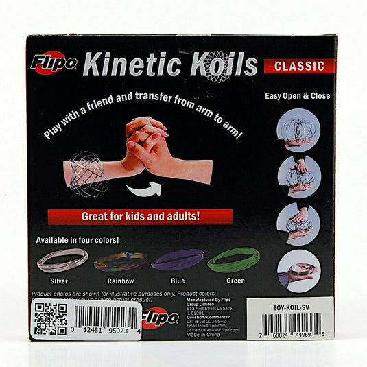 Kinetic Koils Spring Flow Ring Multi Sensory by Flipo Interactive Fun - Silver